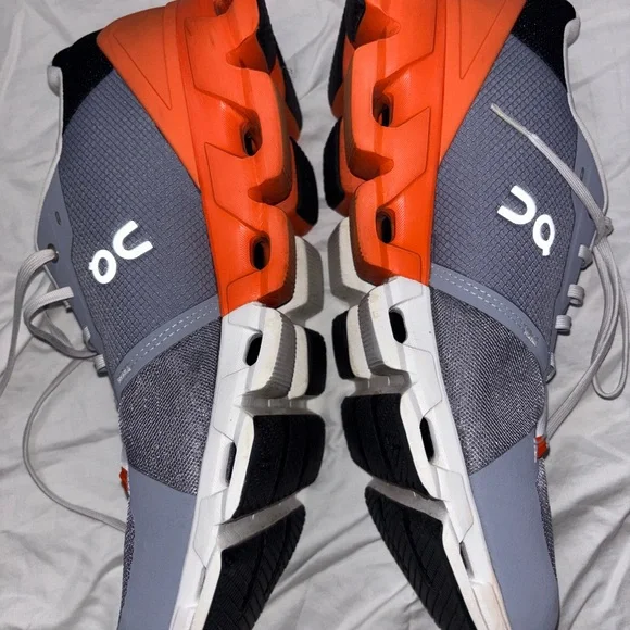 On Running Sneakers in Gray and Orange - Picture 5 of 8